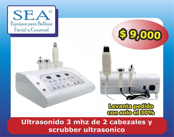Ultrasonido 3mhz 2 cabezales con scrubber