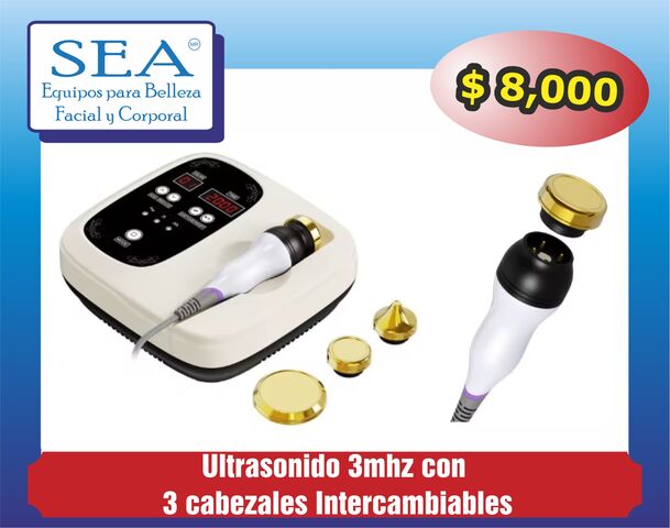 Ultrasonido 3mhz con 3 cabezales intercambiables