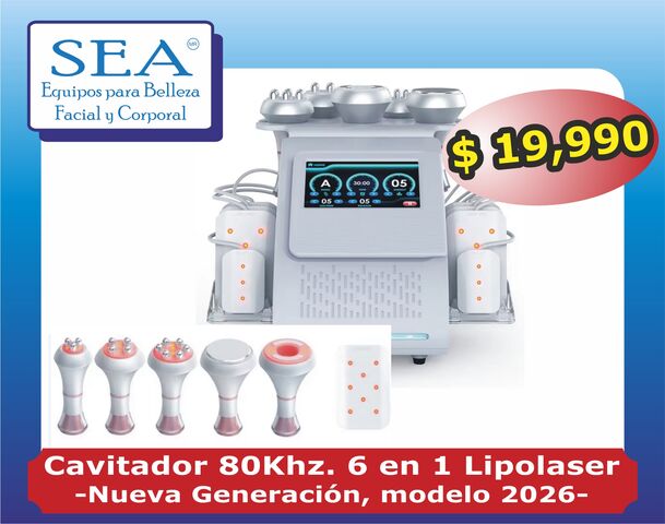 Cavitador 6 en 1.  80 Khz.
