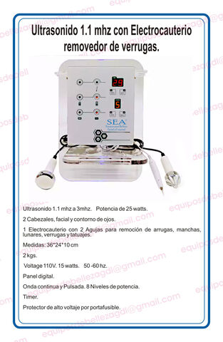 Ultrasonido 3mhz 2 cabezales con pluma de plasma (electrocauterio)