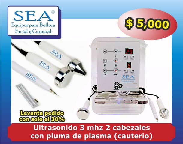 Ultrasonido 3mhz. 2 cabezales con pluma plasma