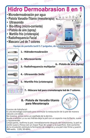 Hidro dermoarbasion facial 8 en 1 exfoliante